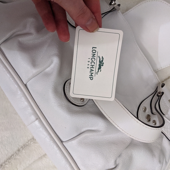 White leather Longchamp bag - Picture 6 of 7